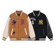 MLB 2024 Stylish Wool Baseball Jacket - Loose Fit for Men & Women