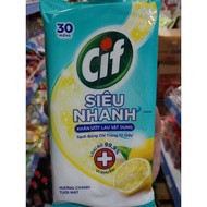 Cif super fast wet wipes, pack of 30