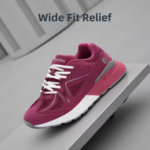 FitVille Women's Walking Shoes Wide Width Sneakers for Flat Foot Plantar Fasciitis Heel Pain Relief