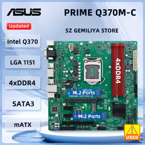 ASUS PRIME Q370M-C Motherboard Intel Q370 LGA 1151 Motherboard DDR4 64GB PCIe 3.0 M.2 support Core i