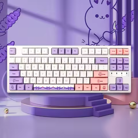 Lavender Rabbit Theme Keycap pbt XDA Keycaps For dz60/RK61/64/gk61/68/75/84/98 GMMKPRO Mechanical Ke