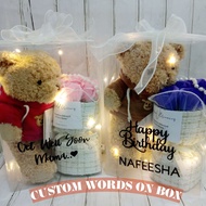 Teddy Bear Bouquet Gift Box Eksklusif – Hadiah Birthday, Anniversary, Surprise Couple, Bunga Sabun, 