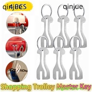 QINJUE Trolley Master Key Token, Coin Holder Metal Shopping Cart Token, Portable Detachable Reusable