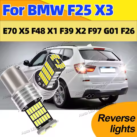 2PCS LED Reverse Light Backup Blubs 1156 45smd 6000K BA15S P21W Canbus Lamp For BMW F25 X3 E70 X5 F4