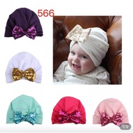 EMY TP84 toddler turban glitter ribbon kids girl baby beanie