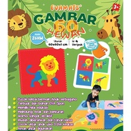 Evamats Animal Character Puzzle 60x60 | Unimatic Sponge Children's Play Mat
