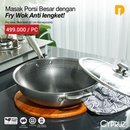 Pan / Frying Pan / Frying Pan - Cypruz Fry Wok Stainless 32 cm Honeycomb