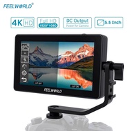 FEELWORLD F6 Plus 5.5 Inch On-Camera Field Monitor Kit 3D LUT Video Assist with Sunshade Tilt Arm Su