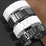 20mm 22mm 24mm Stainless Steel Watchband Curved Lnterface Butterfly Ceramics Watch Strap For Tissot