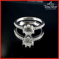 ⊕ ❡  ✅ Unisilver 925 Sterling Silver Solitaire Engagement Ring (RS560-1001)