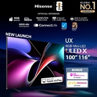 Hisense UX 116 inch RGB-Mini LED AI TV | World 1st RGB-Mini LED TV | Hi-View AI Engine X