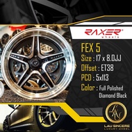 Raxer FEX 5 17 x 8.0JJ 5x113 Full Polished Diamond Black