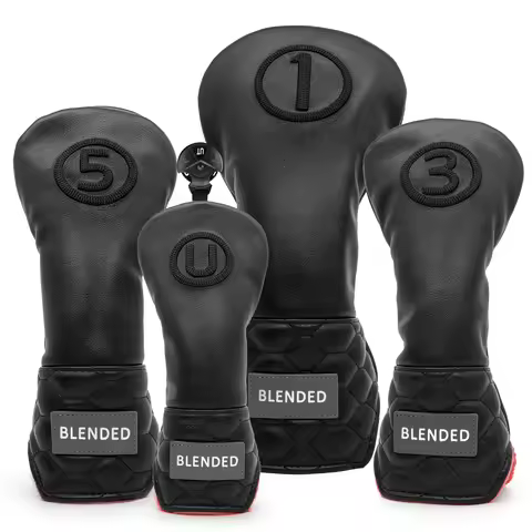 Black Color High Quality Golf Club Head Covers Golf Fariway Wood Covers Hybrid Head Covers 3 Wood He