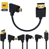 4K*2K 60Hz HDMI to Micro HDMI 90 Degree High-Definition High-Speed Ultra-Thin Cable for Digital Came