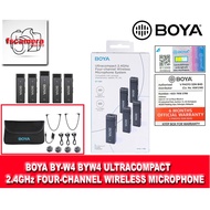 BOYA ORIGINAL MALAYSIA BY-W4 BYW4 WIRELESS MICROPHONE(1RX + 4TX) FOR HANDPHONE &amp; CAMERA