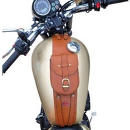TRIUMPH Real Leather Bag(Tank)Strap panel with pouch for T100,T120,Bobber(Brown)