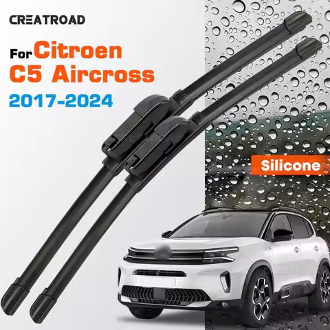 Silicone Wiper Blades Fit For Citroen C5 Aircross 2017-2024 Coated Silent HD Wear-Resistant Car Wind