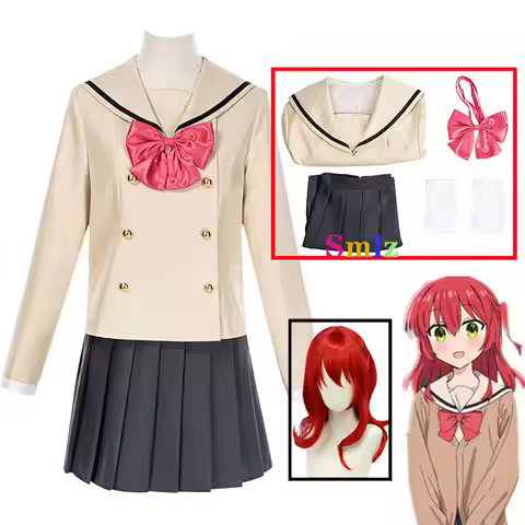 Ikuyo Kita Cosplay Anime BOCCHI THE ROCK Costume Girls School Jackets Shirts Socks Sailor Uniform Re