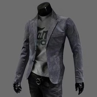 Com-lê vải nhung Blazer Hàn Quốc nam Áo khoác ấm áp giản dị Retro mỏng