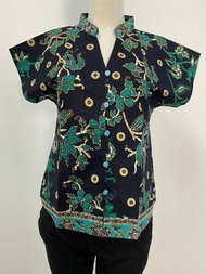 Calla Batik Batik Kelantan Cotton Women Short Sleeve Blouse CA020102