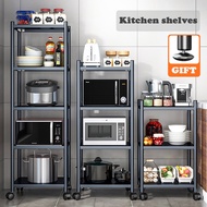 Kitchen Rack Multi-purpose 3/4/5 Layers Steel Storage Rack Shelf High Quality Steel Rack Metal Shelves Steel Rack Kitchen Organizer Rack Rack Organizer Shelf Layer Shelf Steel Rack Organizer Shelf Layer with Wheels