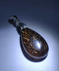 Natural Crystal Black Gold Super 7 Pendant Loket Super 7 Emas Hitam Kristal Asli