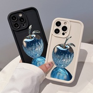 3 In1 Crystal Blue Apple Case For Xiaomi poco C71 C75  X7 X3 F3 Soft Silicone Camera Phone Case