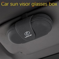 Car sun visor glasses box portable suede magnetic sunglasses holder for Lexus IS200T IS250 RX300 NX 