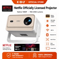 【Netflix Official Certified】XGODY Gimbal N6PRO Projector Ultra HD 1+32GB Projector 900ANSI 4K Auto F