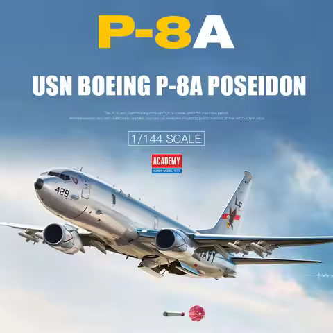 Academy Assembled Aircraft Model Kit AC12635 USN Boeing P-8A Poseidon 1/144