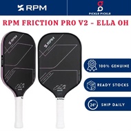 [KL READY STOCK] RPM Friction Pro V2 Ella Oh Pink Pickleball Paddle 14mm/16mm - Elongated Pickleball