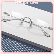 *Ready Stock*Frameless High-definition Fashion Glasses Ultra-light Anti-Blue Light Glasses Trendy Re