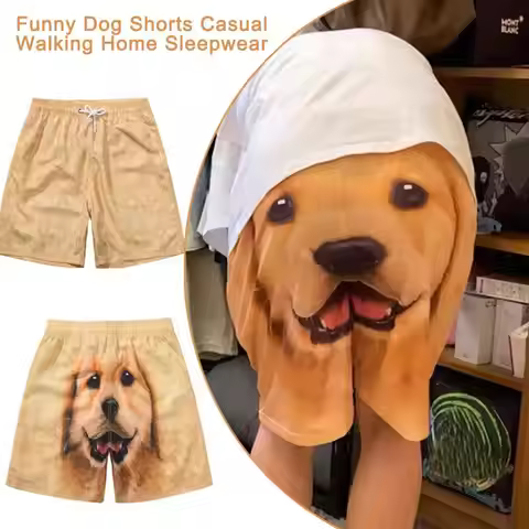 Funny Dog Shorts Casual Walking Home Sleepwear 3D Printed Men's Summer Shorts Animal Breathable Shor