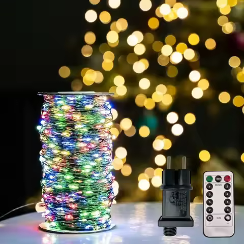 Green Wire 50M/100M 8 Modes Fairy String Light Waterproof Firefly Lamp Remote Decoration For Christm
