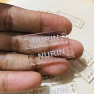 Label tudung acrylic(white/clear-min 20pcs, mirror gold-min 15pcs)