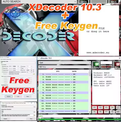 Hot selling Xdecoder 10.3 with Keygen DTC Remover Crack DTC OFF Delete Software for Hyundai/VAG EDC1
