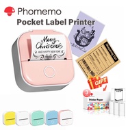 Phomemo T02 Mini Thermal Label Printer Portable Bluetooth Sticker Maker Machine Handheld Inkless Pocket Photo Printer