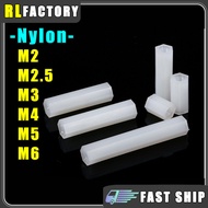 [RL] M2-M6 Hex Nylon Standoff Spacer White Plastic Hexagonal Spacer PCB Support Column M2.5 M3 M4 M5
