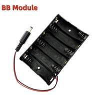 Size 6 AA Battery Case Holder Box For 6pcs Size AA Battery Case Storage Holder With DC2.1 Power Jack