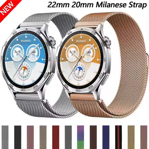 22mm 20mm Watch Band for Huawei Watch GT5/4 3 2/GT5 Pro 46mm Magnetic Bracelet for Samsung Galaxy 4 