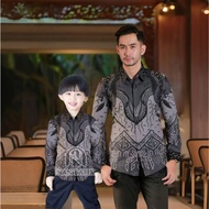 KEMEJA Newest Father Batik Shirts And Boys Batik Shirts GRAY Batik Shirts Adult Batik Shirts kid's B