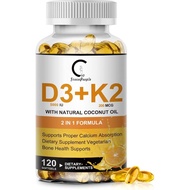 Vitamin D3K2Vitamin D3 5000IU、200Microgram Vitamins K2MK-7and coconut oil，Plant-based2-1Formula，Used
