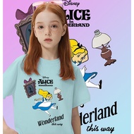 เสื้อยืดเด็ก เสื้อDisney ลาย Alice วินเทจ สีขาว ครีมๆ เฟด Alice in Wonderland ขนาดเด็ก 100-150CM #34