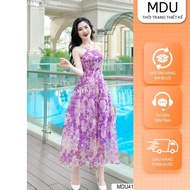 Beach Maxi Dress MDU4120 Tropical Floral Pattern Comfortable Down Shape From MDU K31-D1-3