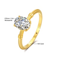 new 100% Real 14k Gold Oval Moissanite Ring Women Certified 585 K Gold Luxury Wedding Engagement Par
