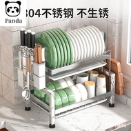 [48h Shipping]304 stainless steel kitchen storage rack bowl dish Dish draining rack multi-functional