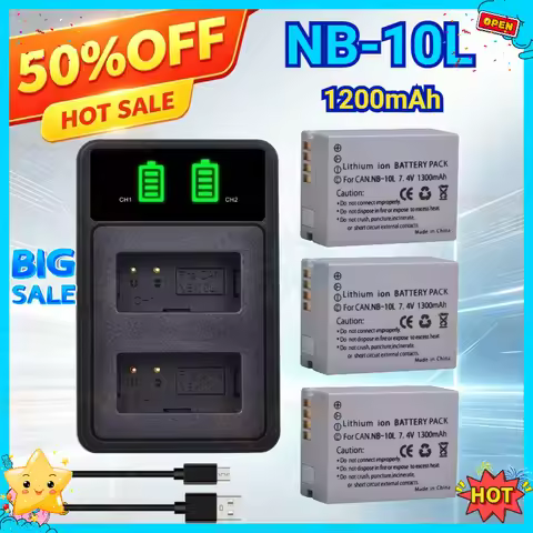 1300mAh NB-10L NB 10L NB10L Digital Battery for Canon G1X G15 G16 SX40HS SX50HS SX60HS SX60 SX50 SX4
