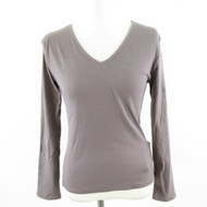 GRL Tshirt Top v-neck Long sleeves purple Direct from Japan Secondhand