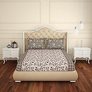 Spaces Atrium 100% Cotton Medium Double Bedsheet with 2 Pillow Covers |Skin Safe and Breathable Mate