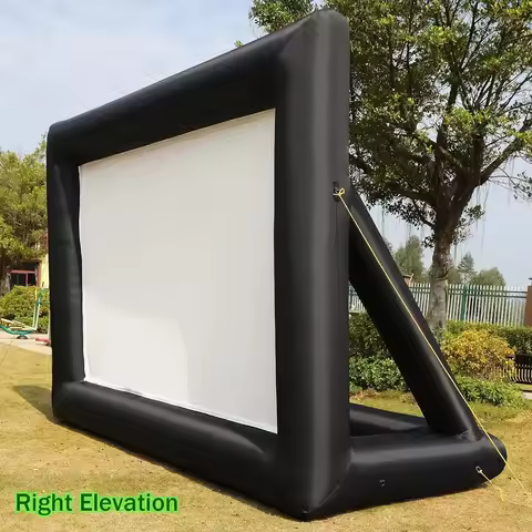 Outdoor 14-30Ft Inflatable Movie Screen with Stand Frame Movie Screen Use in Combination with Blower